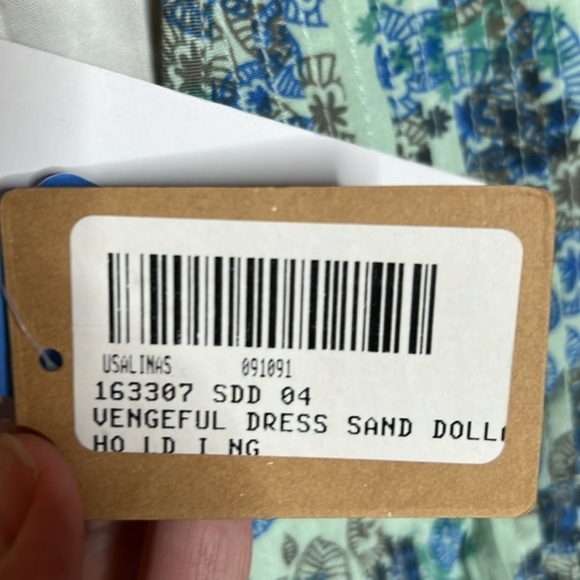 Carve Designs Vengeful Blue V-Neck Flutter Cap Sleeve Dress Sand Dollars Size 4 - Picture 6 of 11